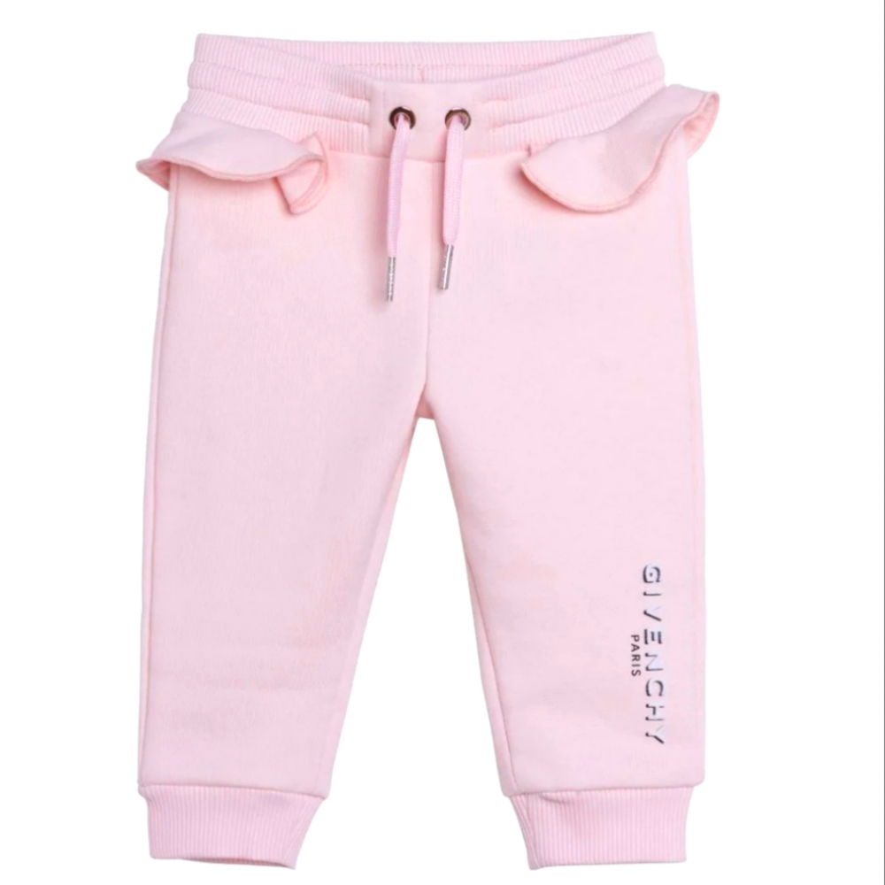 NWT$246 Givenchy Enfant Pink Logo Cotton Bottoms SweatPants 6M